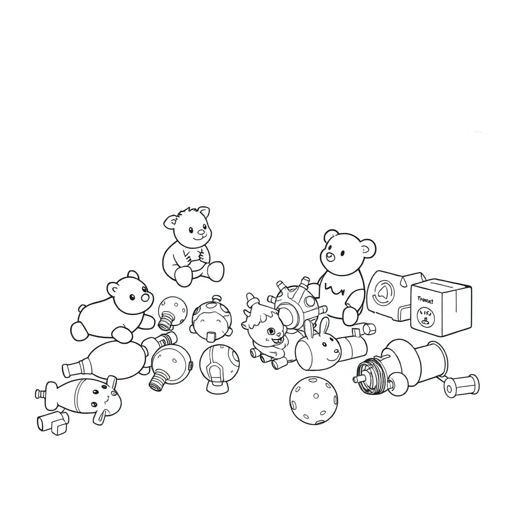 Toys coloring page