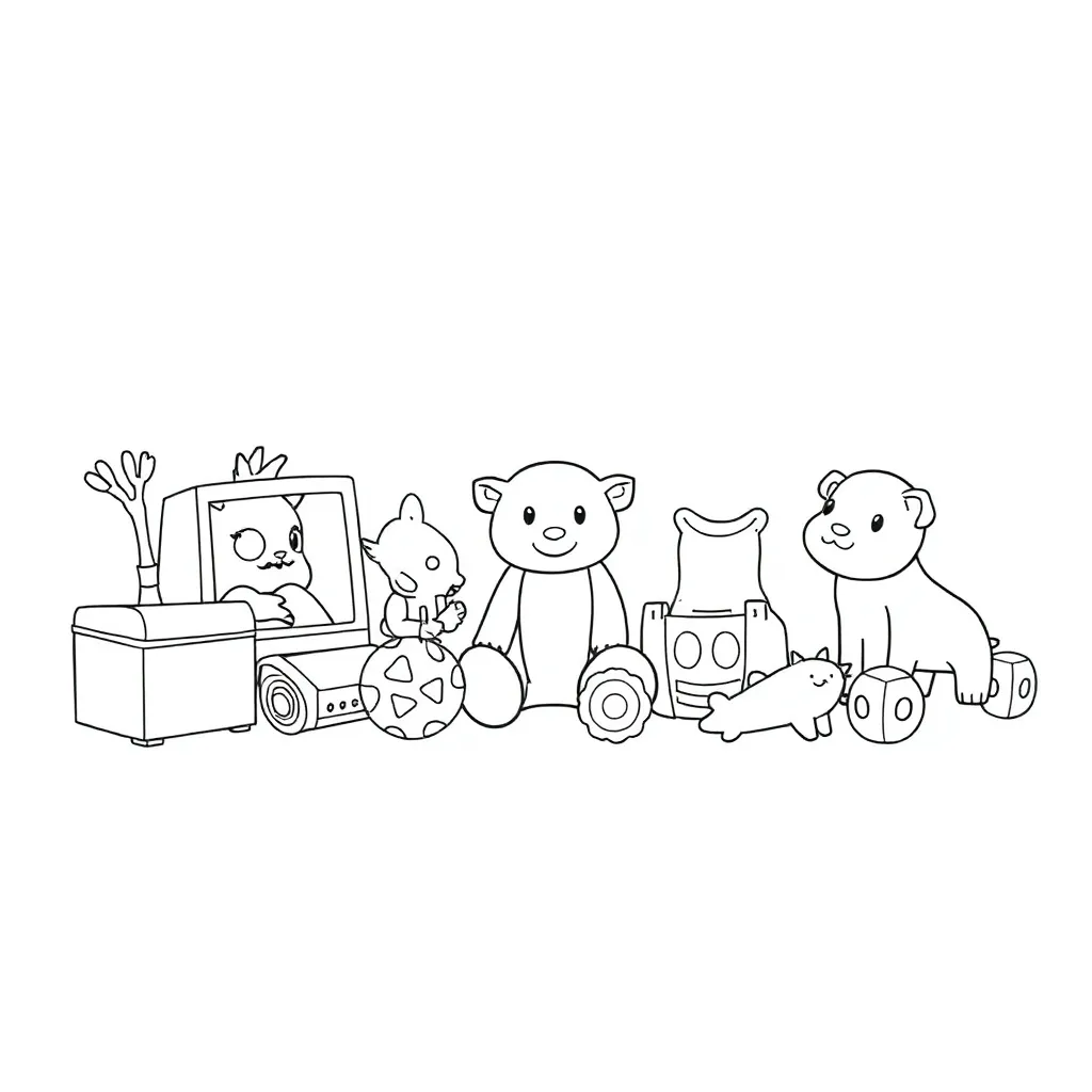 Toys coloring page