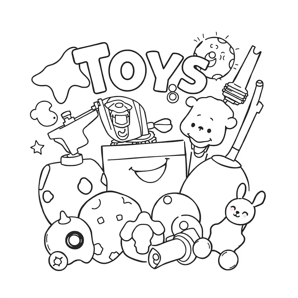 Toys coloring page