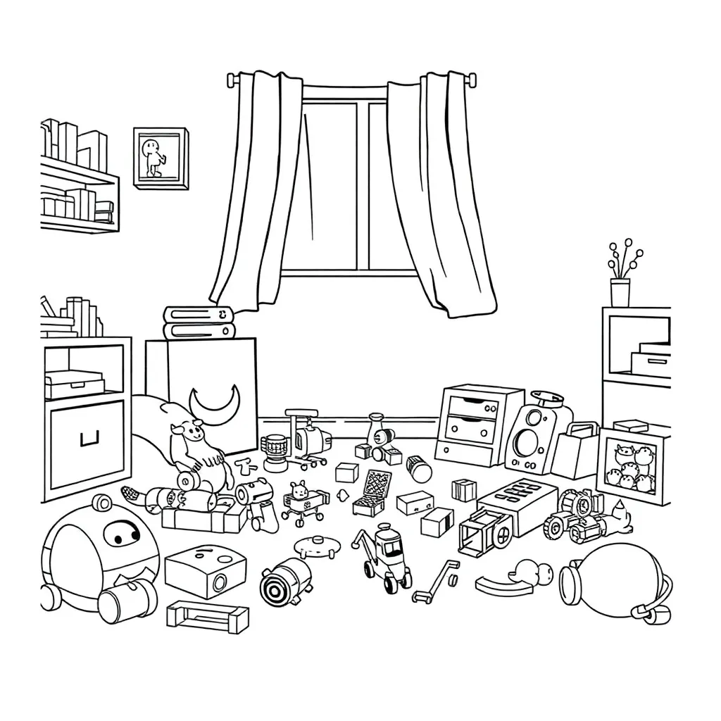 Toys coloring page
