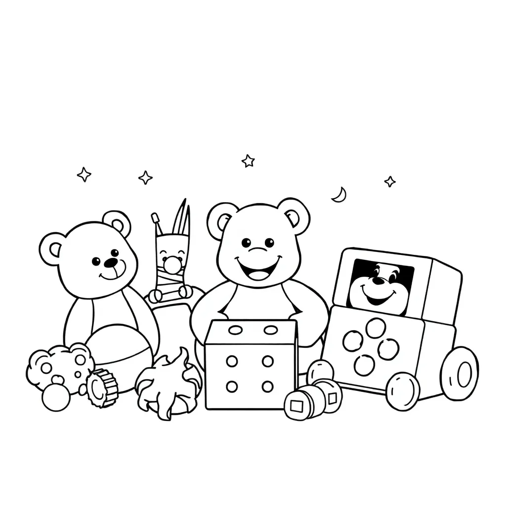 Toys coloring page