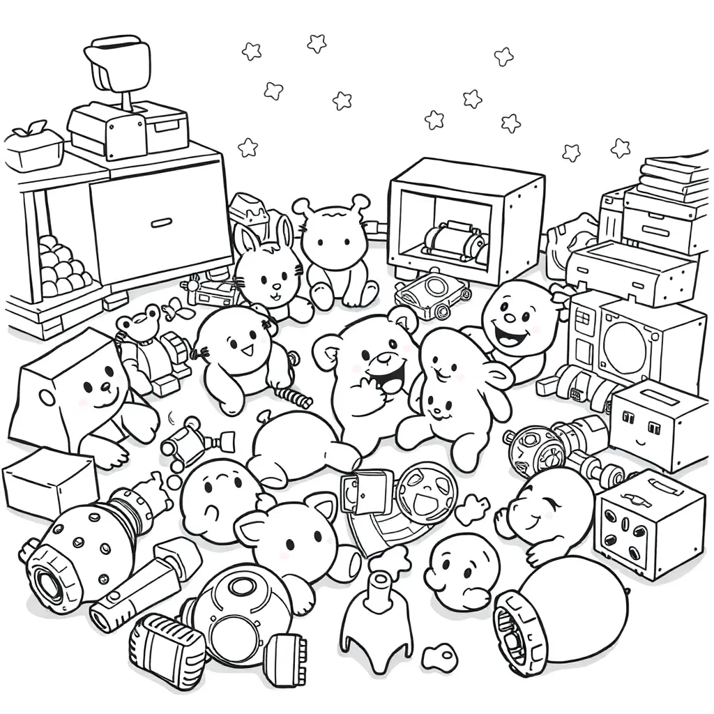 Toys coloring page