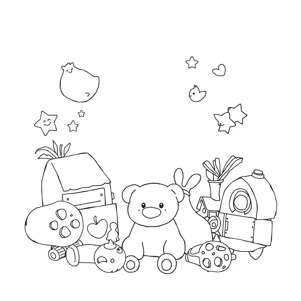 Toys coloring page