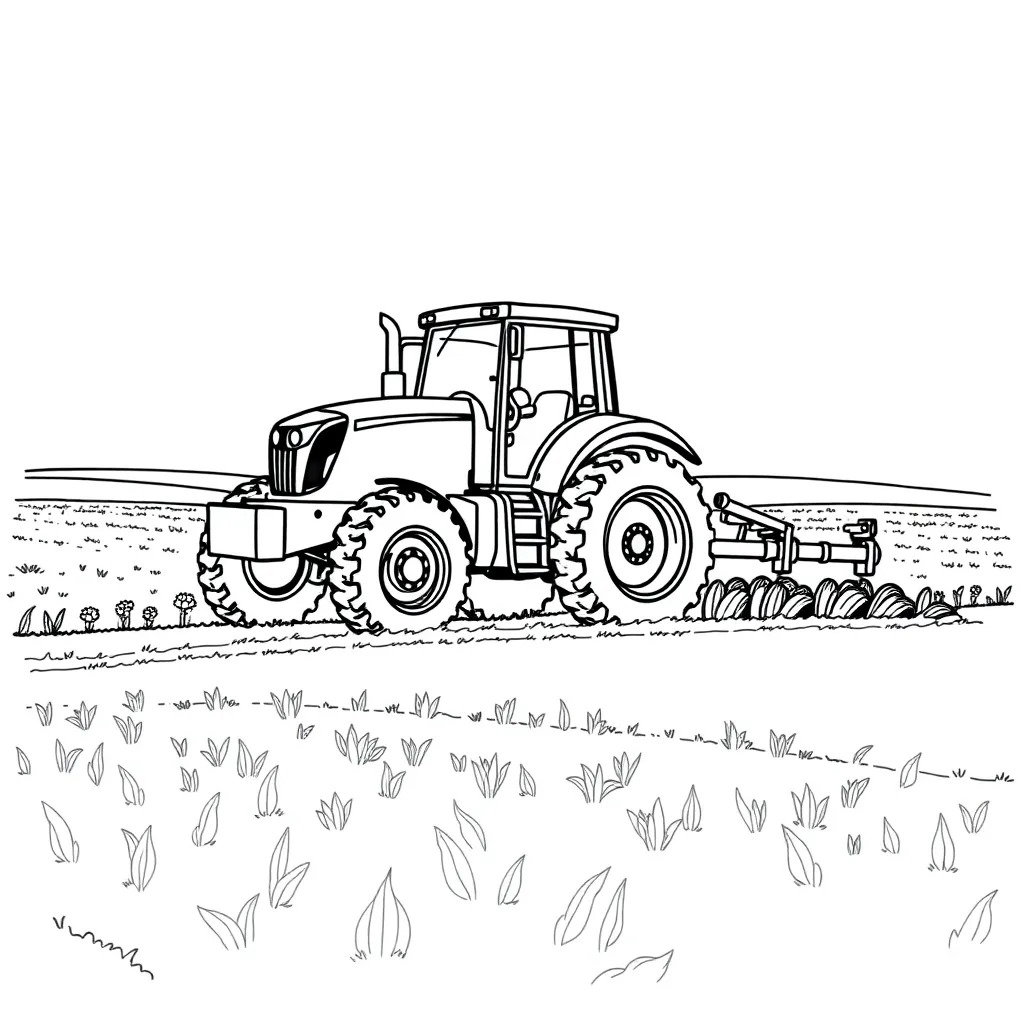 Tractor coloring page