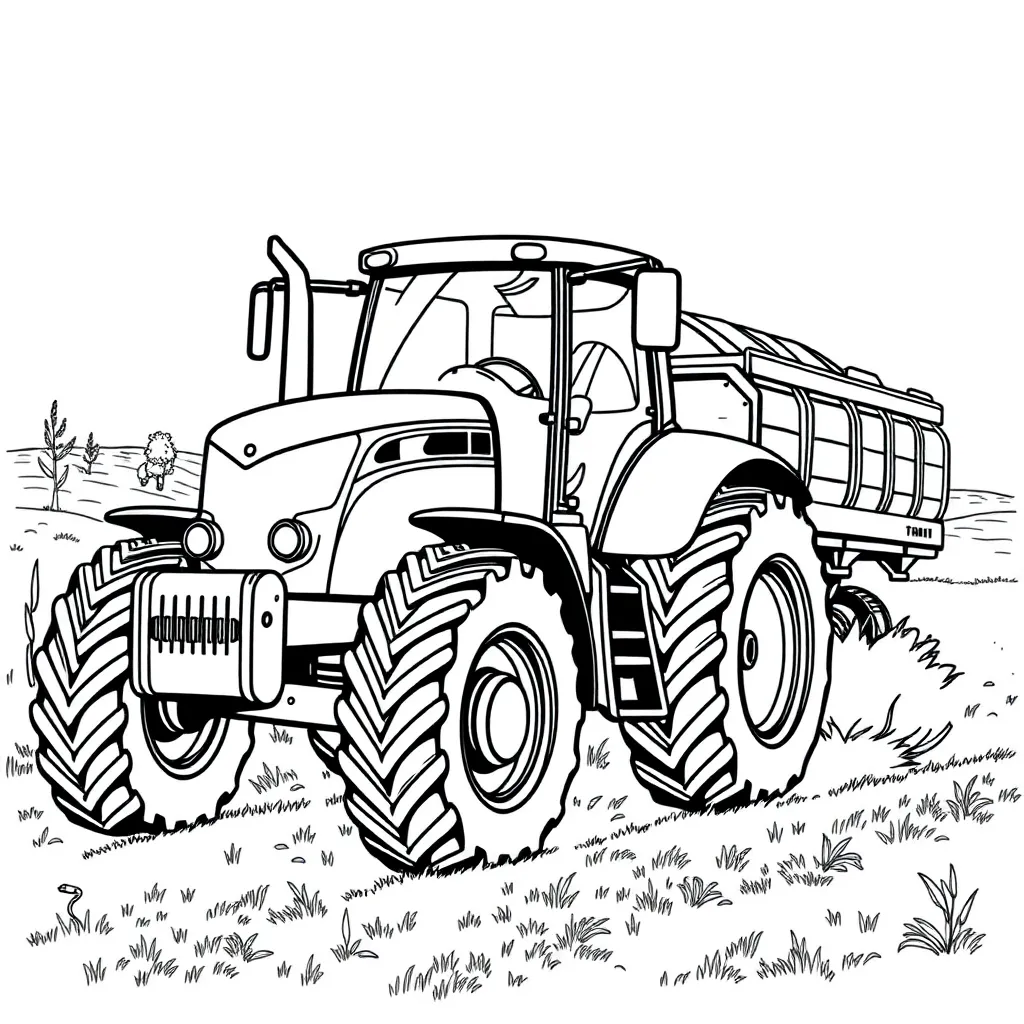 Tractor coloring page