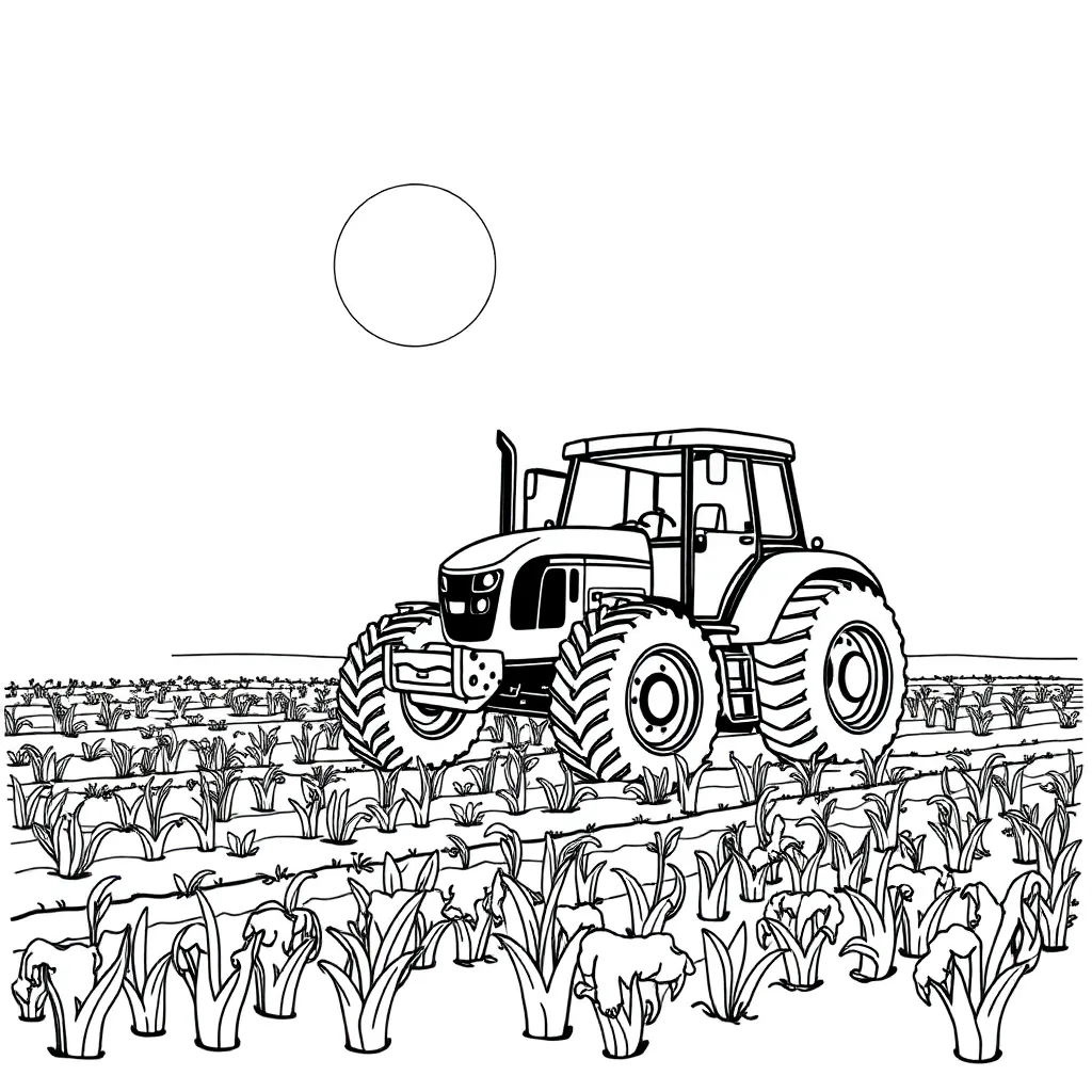 Tractor coloring page