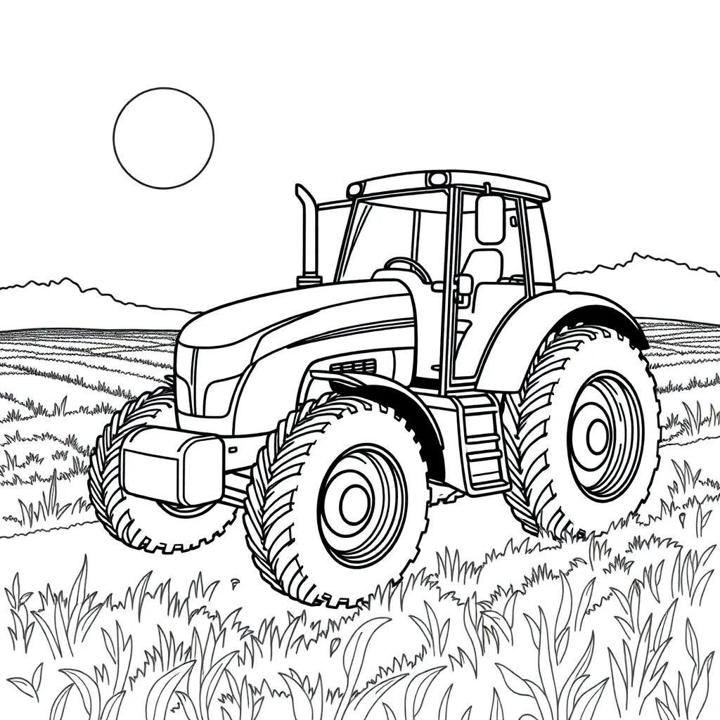 Tractor coloring page