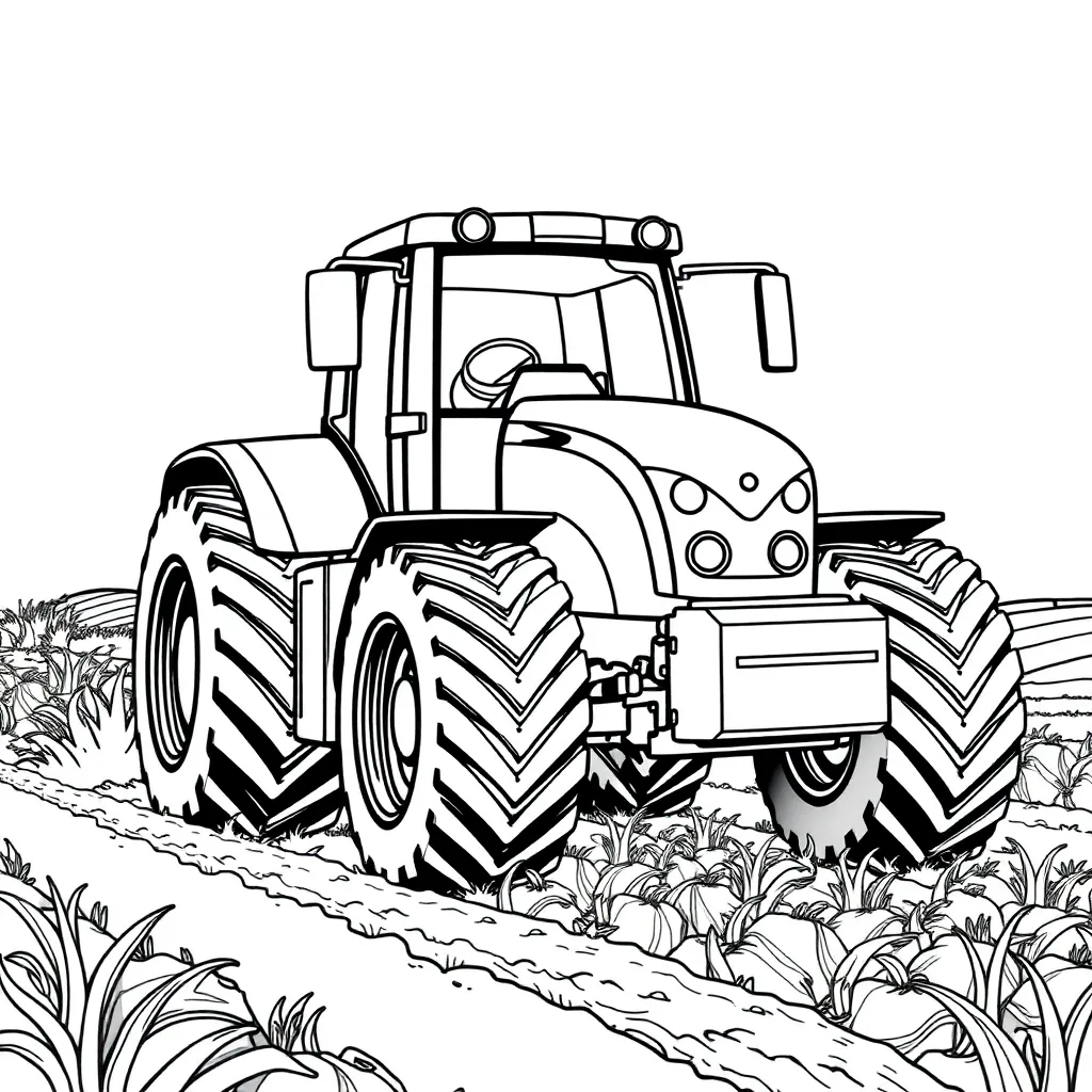 Tractor coloring page