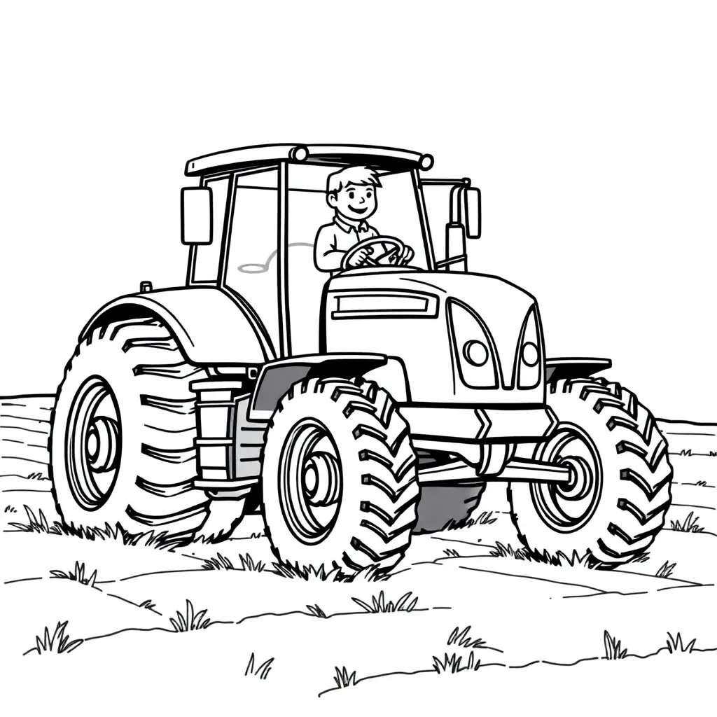 Tractor coloring page