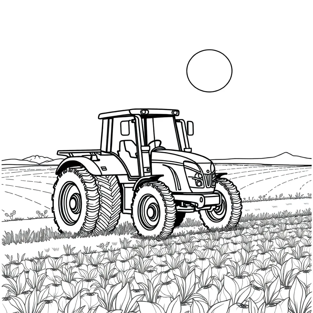 Tractor coloring page