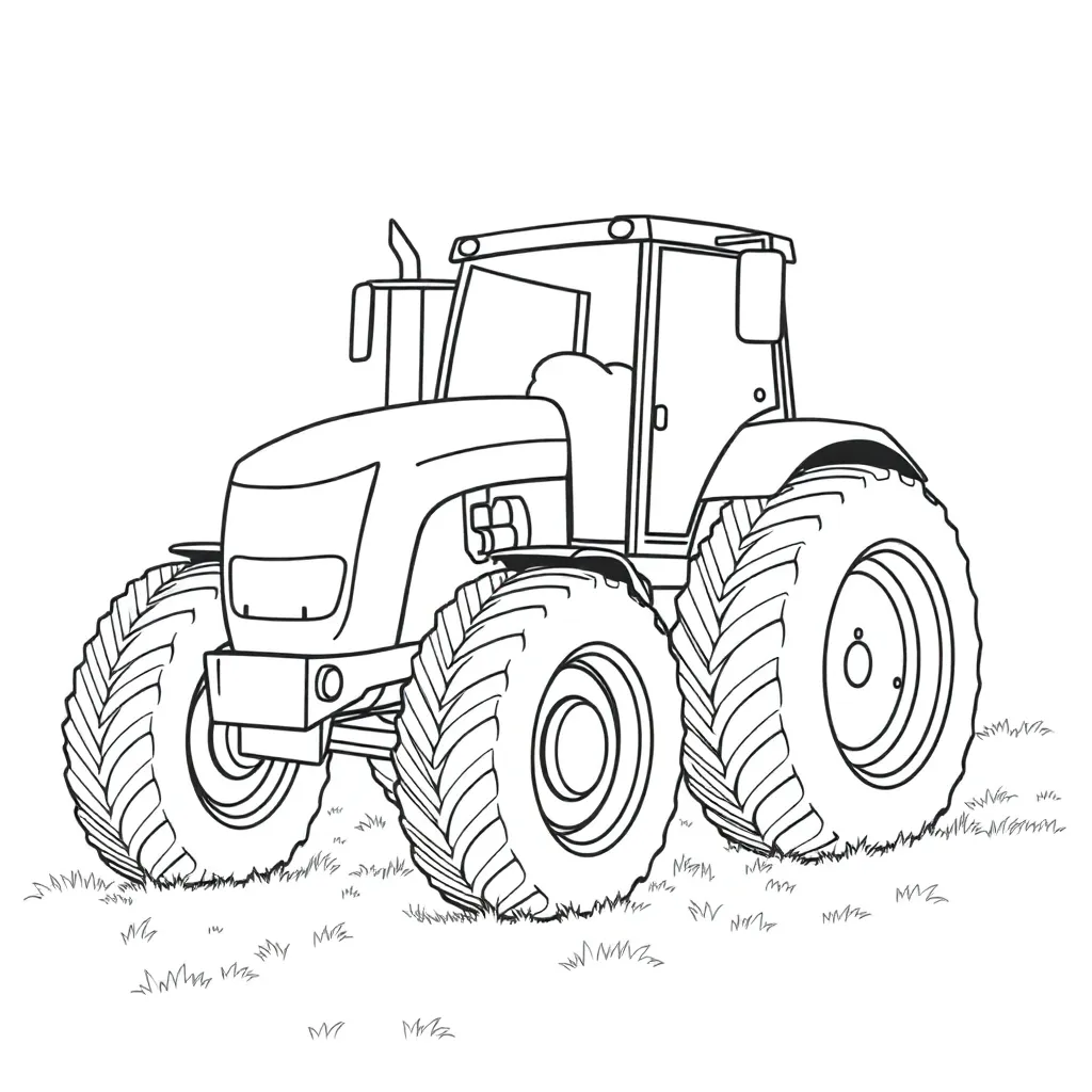 Tractor coloring page