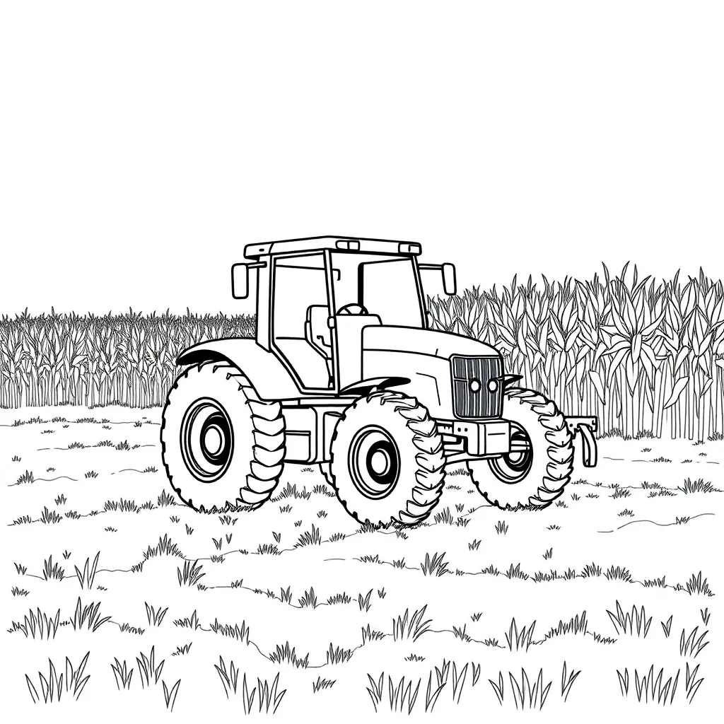Tractor coloring page