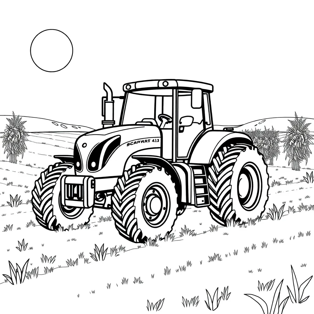 Tractor coloring page