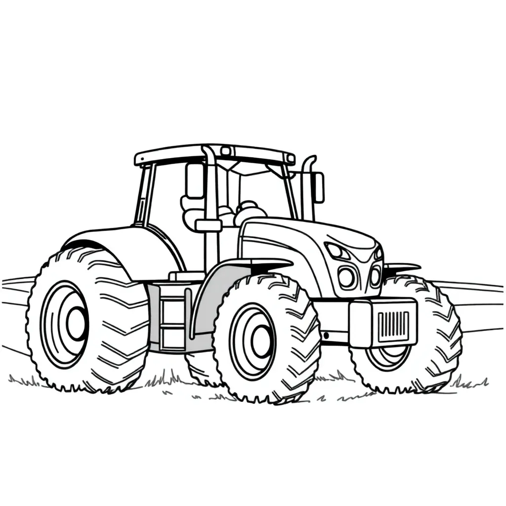 Tractor coloring page