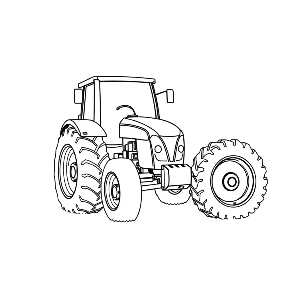 Tractor coloring page
