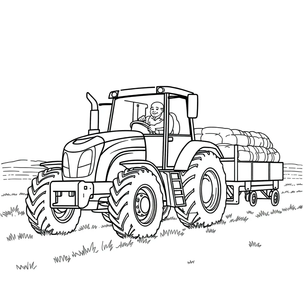 Tractor coloring page