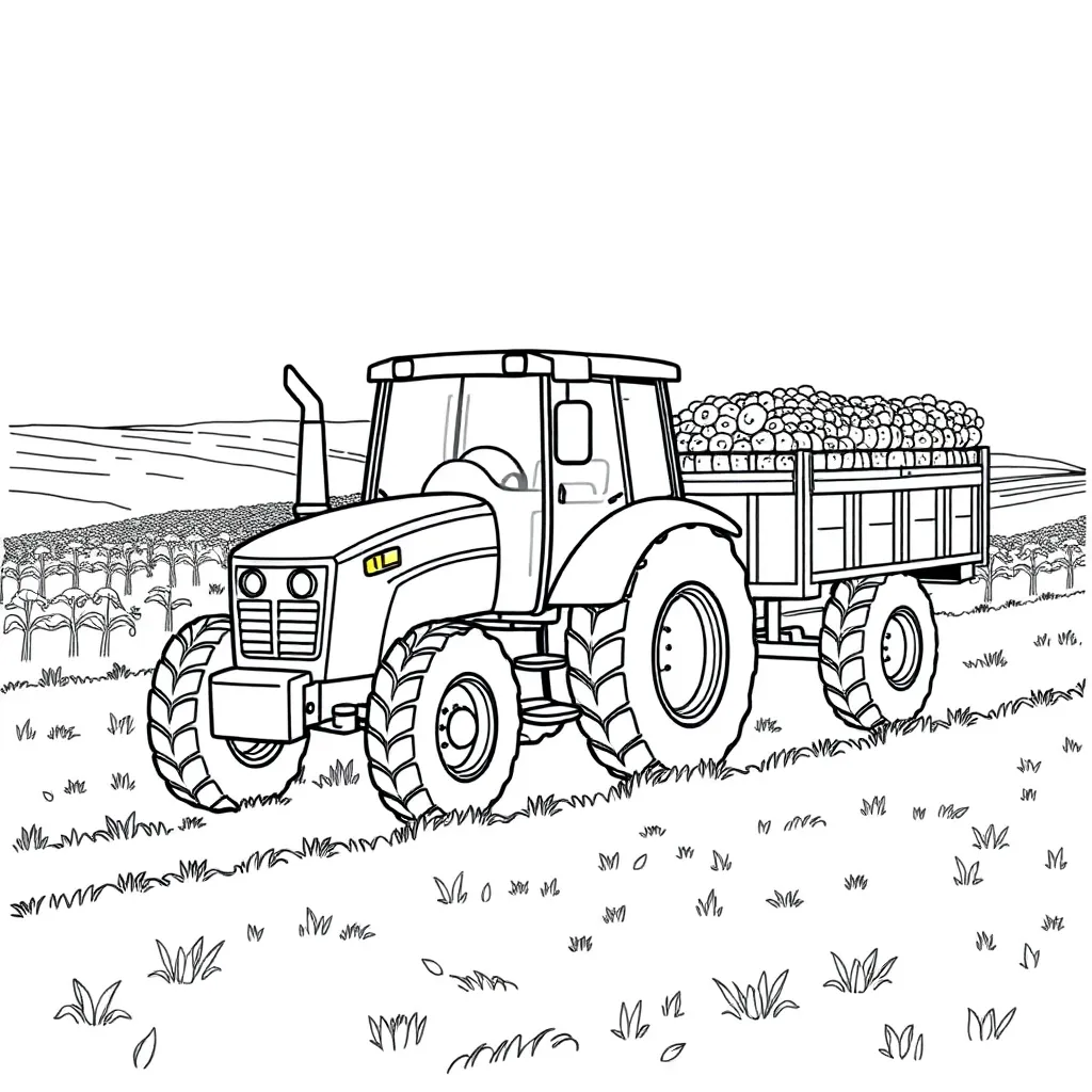 Tractor coloring page
