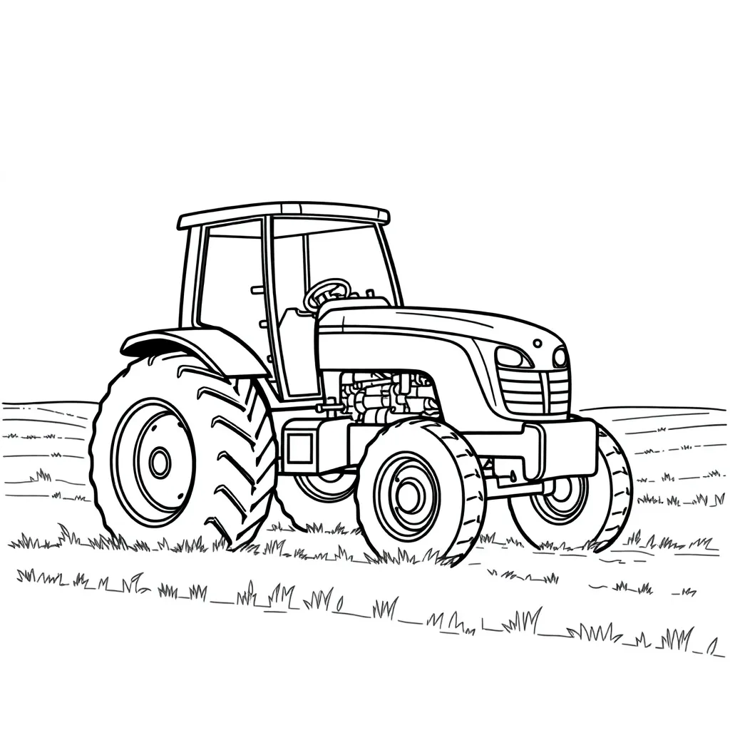 Tractor coloring page