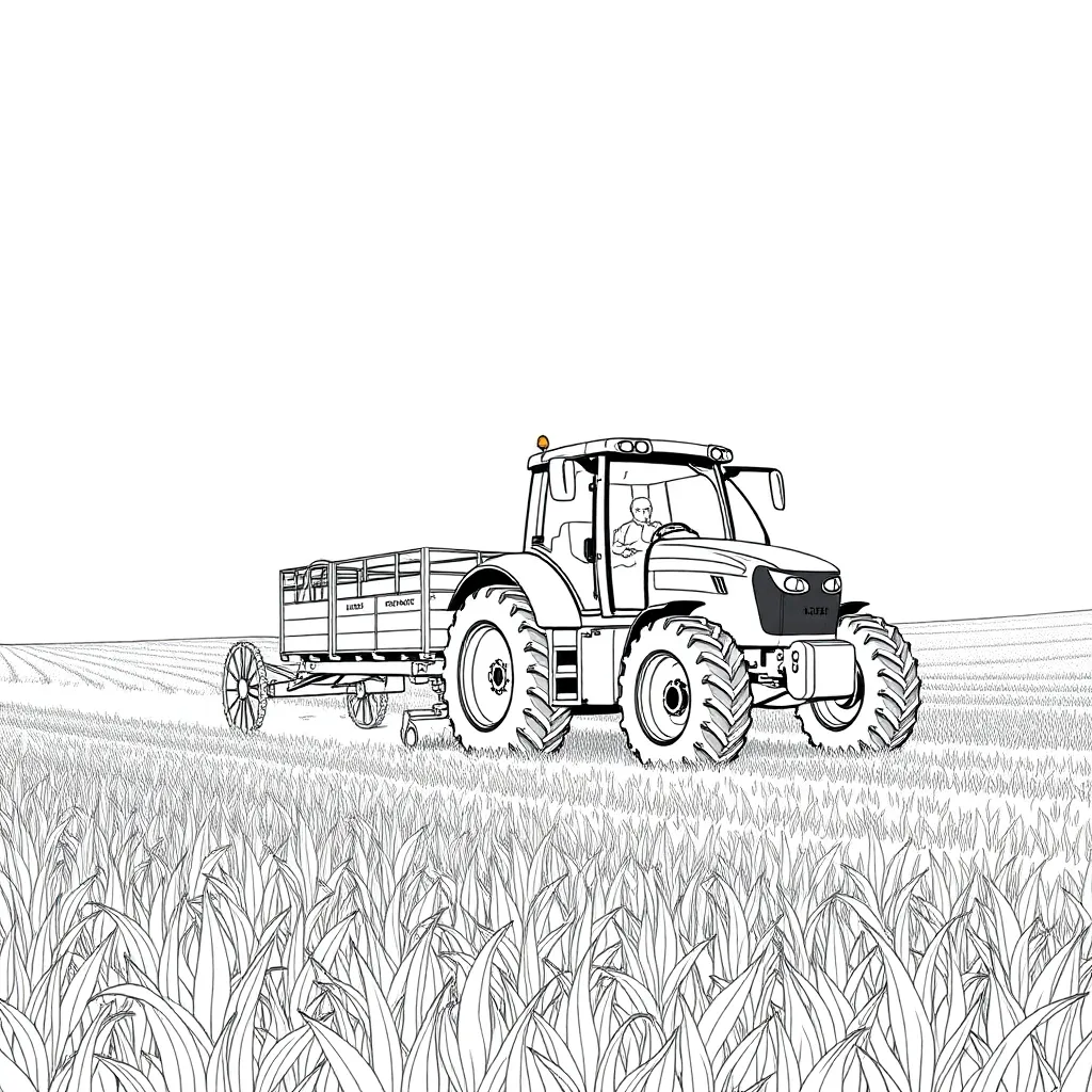 Tractor coloring page