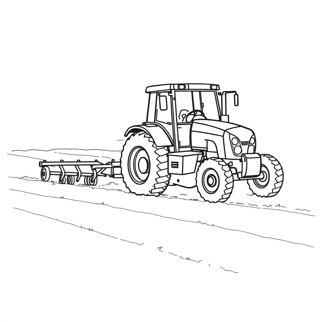 Tractor coloring page