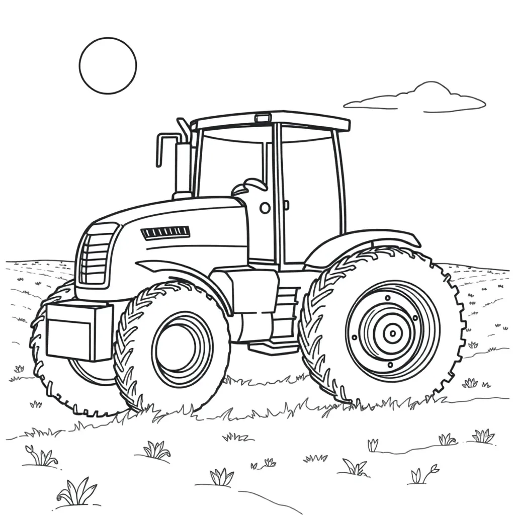 Tractor coloring page