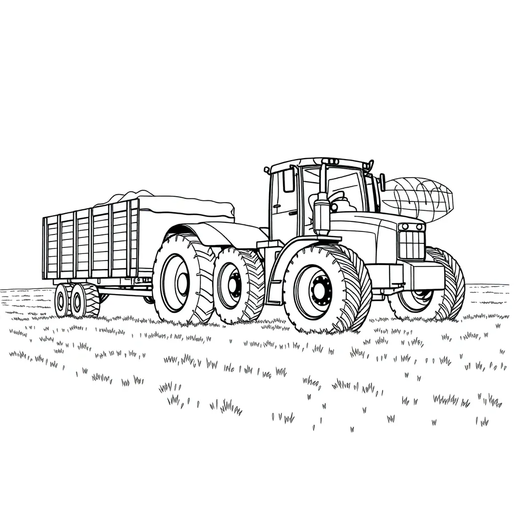 Tractor coloring page