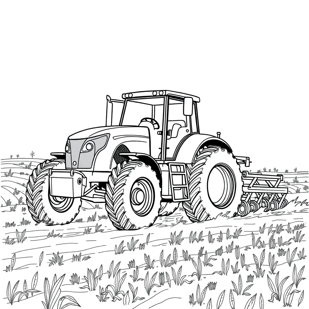 Tractor coloring page