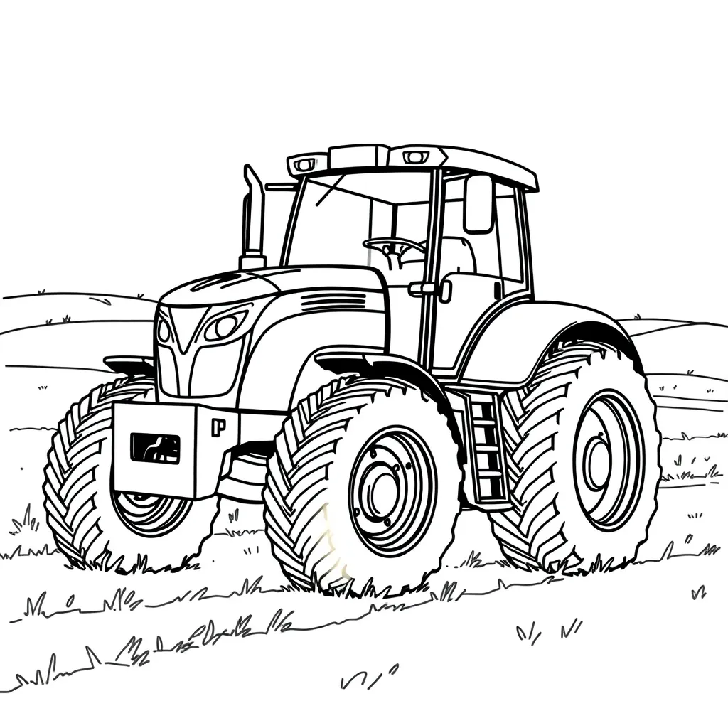 Tractor coloring page