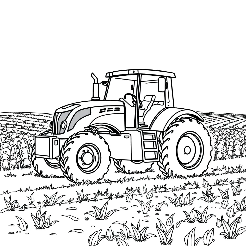 Tractor coloring page