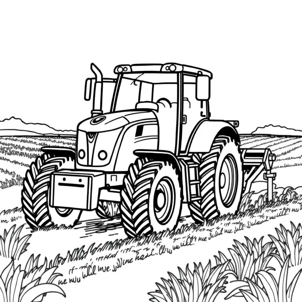 Tractor coloring page