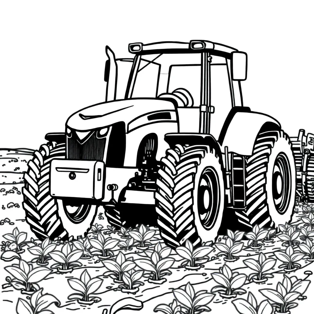 Tractor coloring page