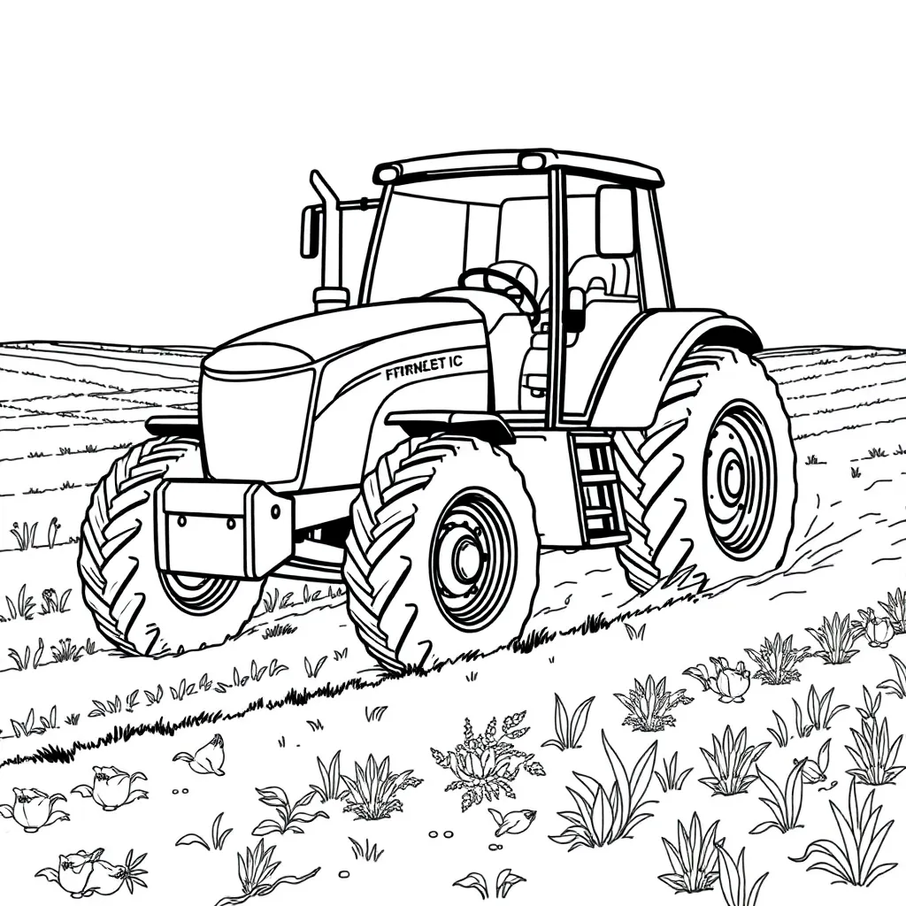 Tractor coloring page