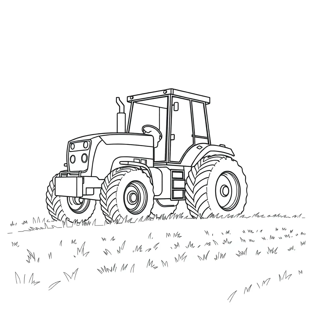 Tractor coloring page