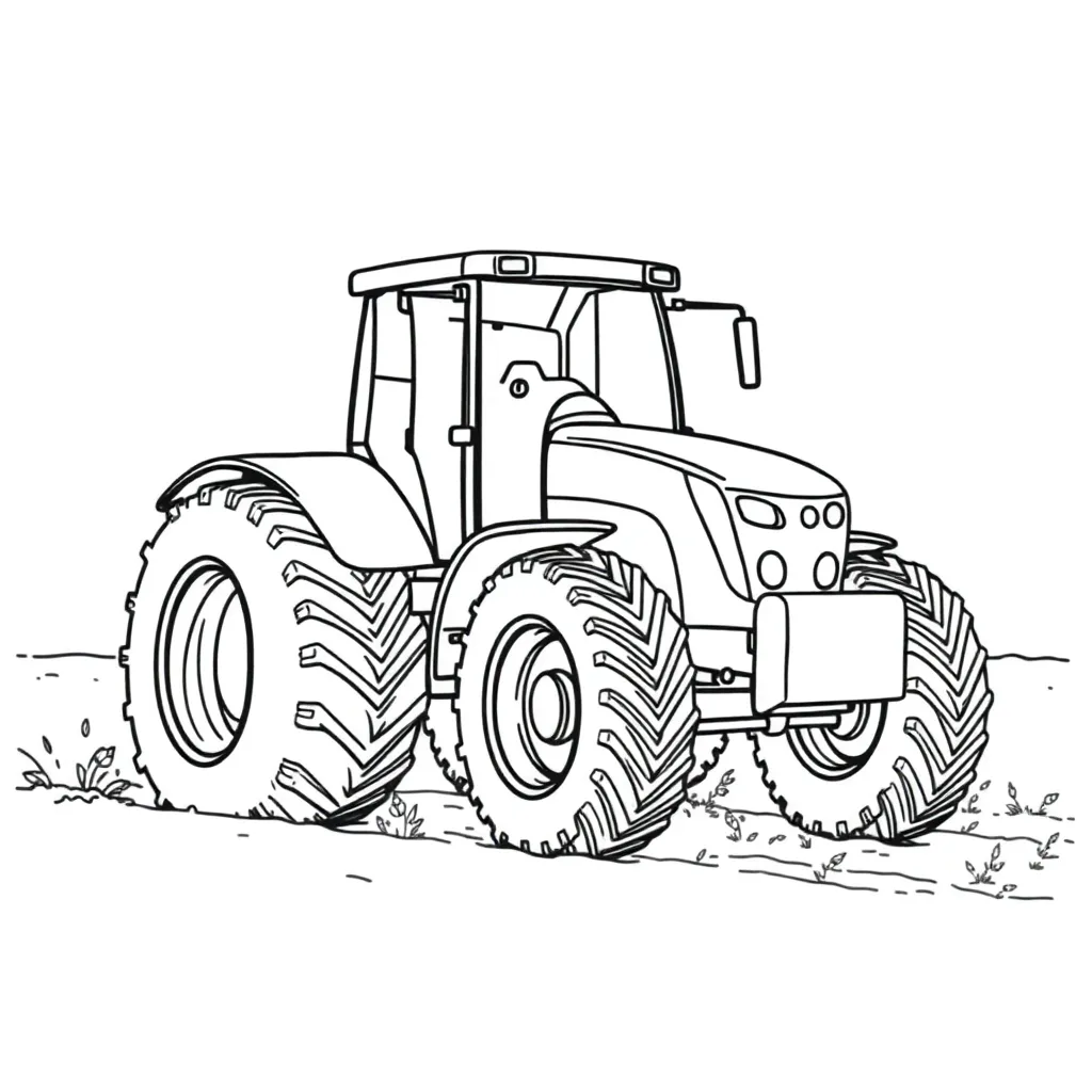 Tractor coloring page