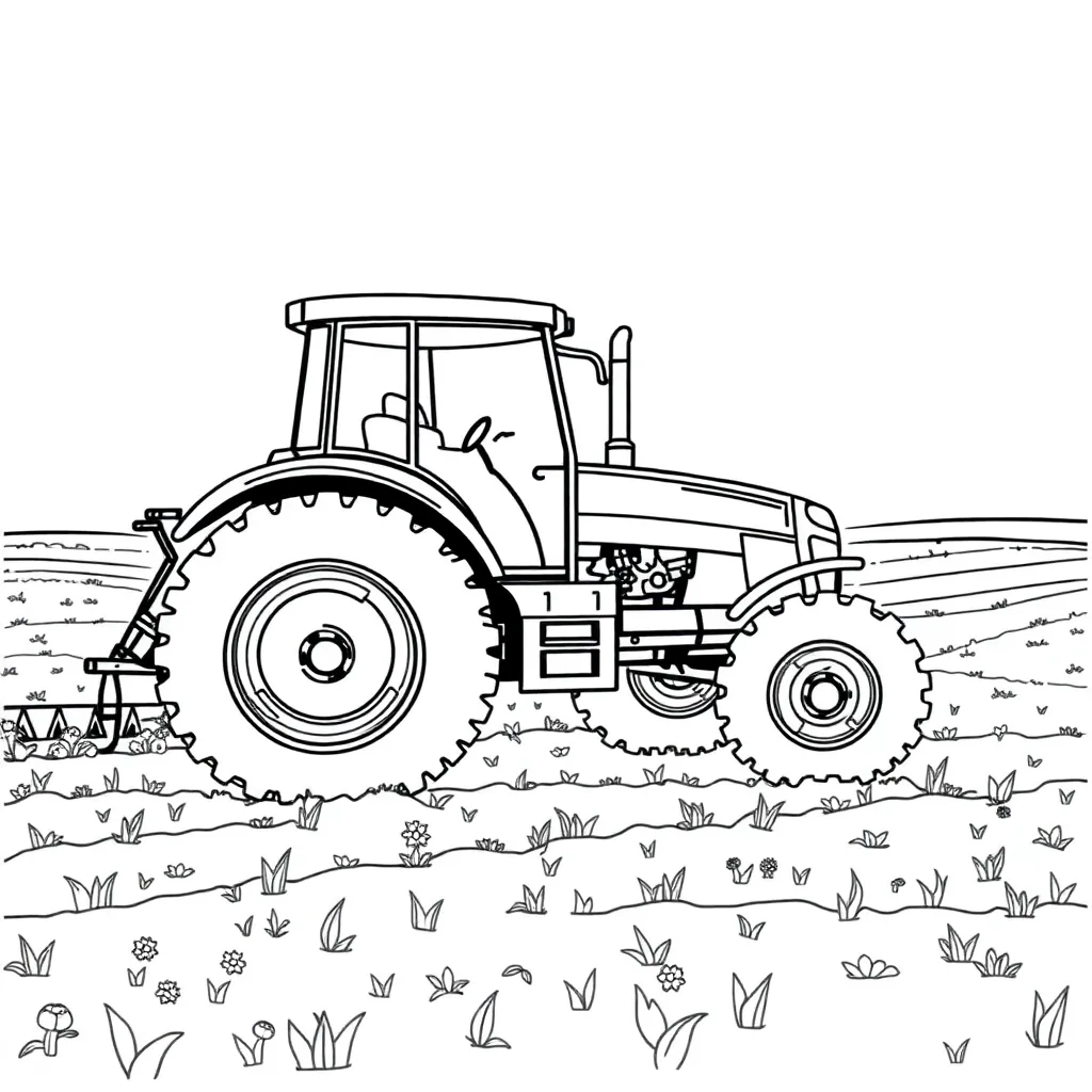 Tractor coloring page