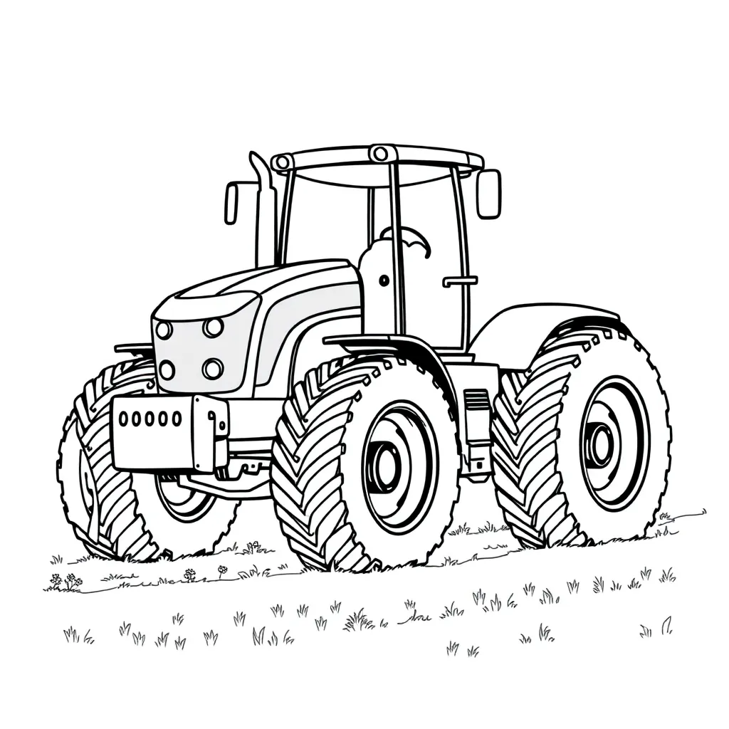 Tractor coloring page