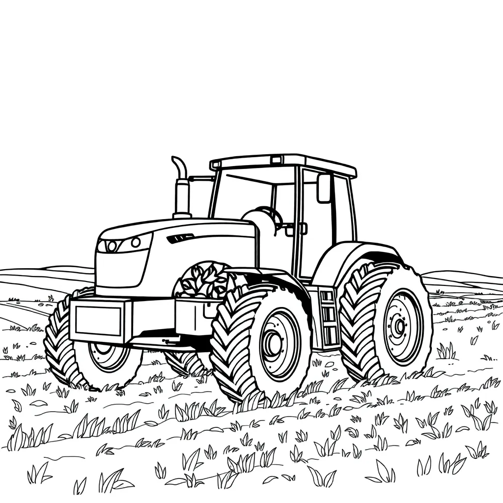 Tractor coloring page
