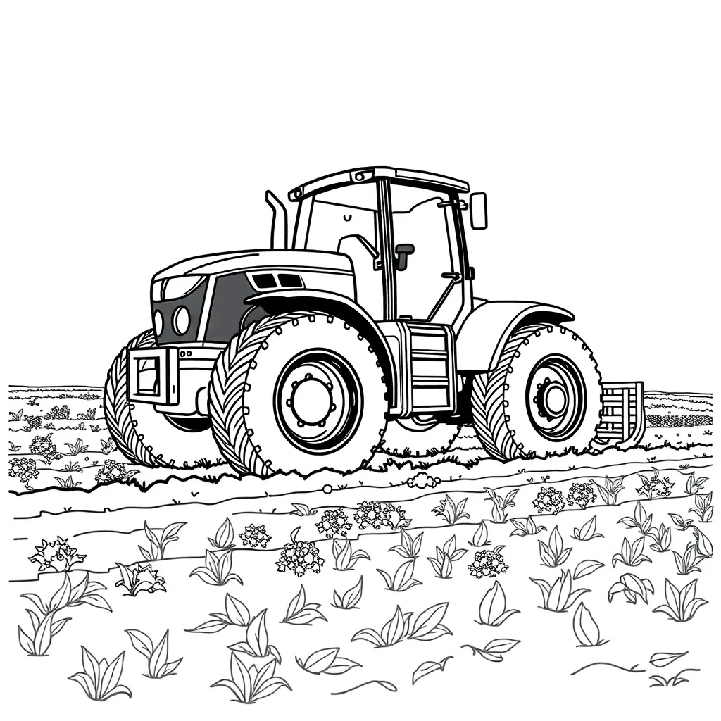 Tractor coloring page