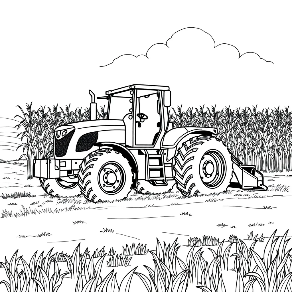 Tractor coloring page