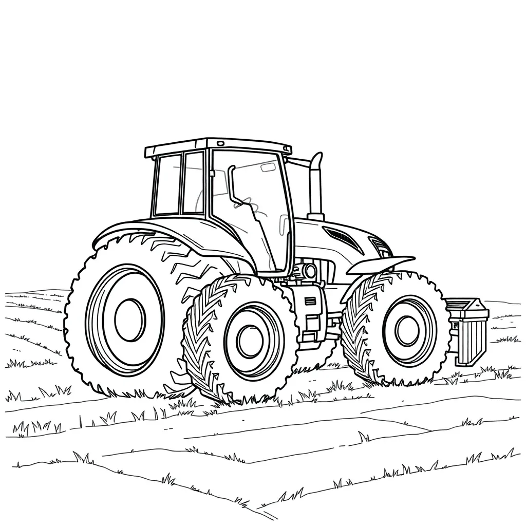 Tractor coloring page