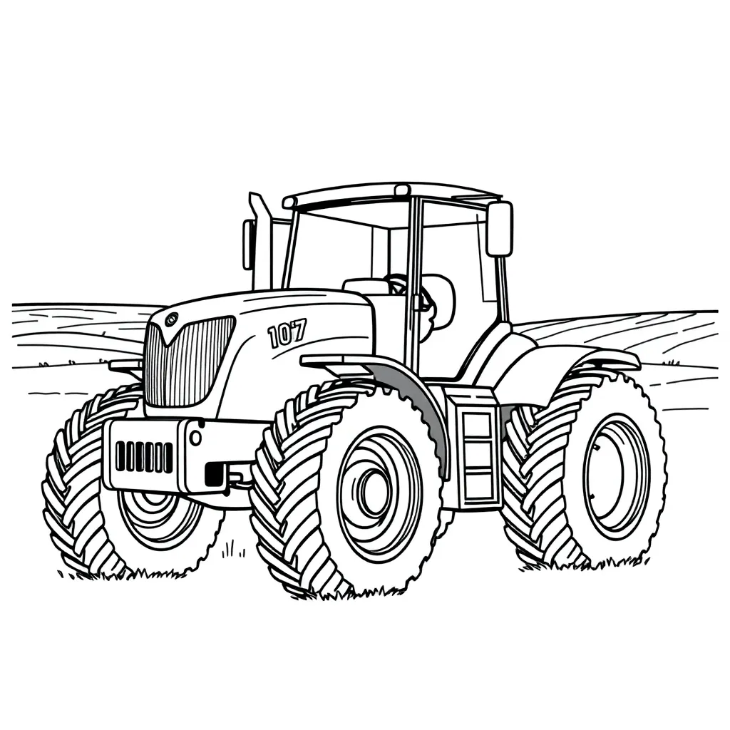Tractor coloring page