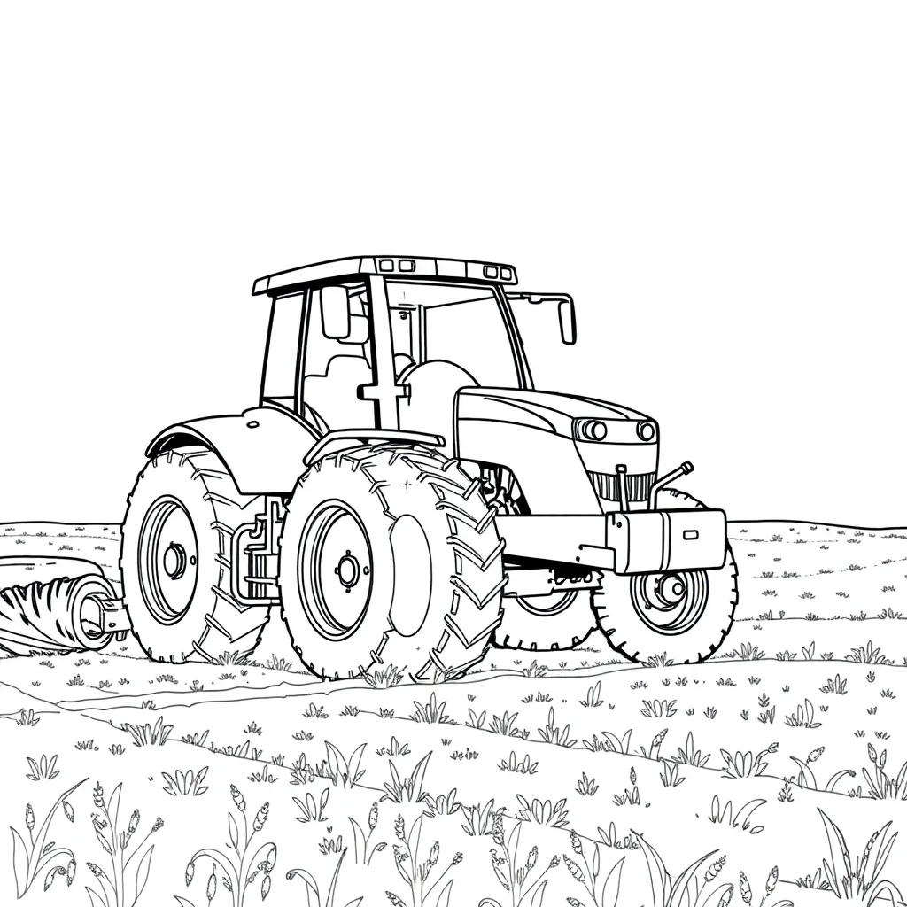 Tractor coloring page