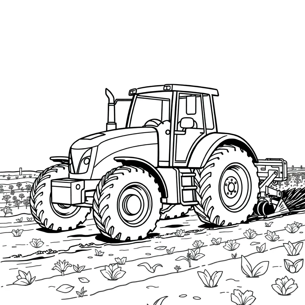 Tractor coloring page
