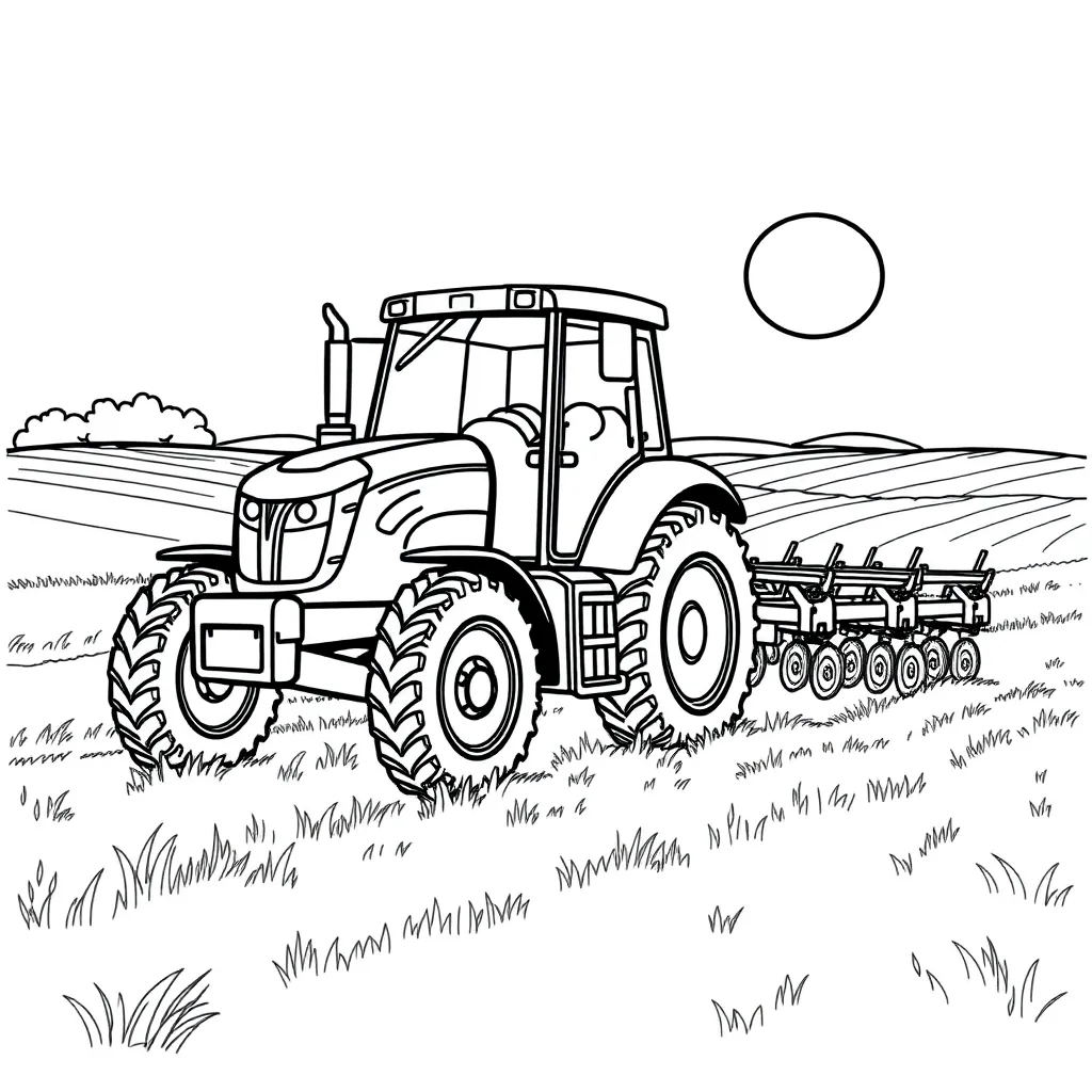 Tractor coloring page