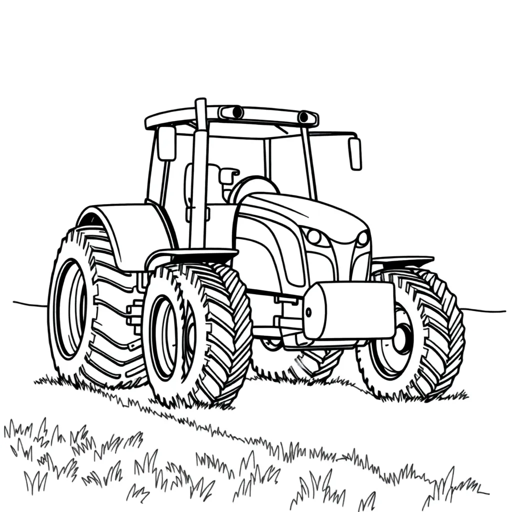 Tractor coloring page