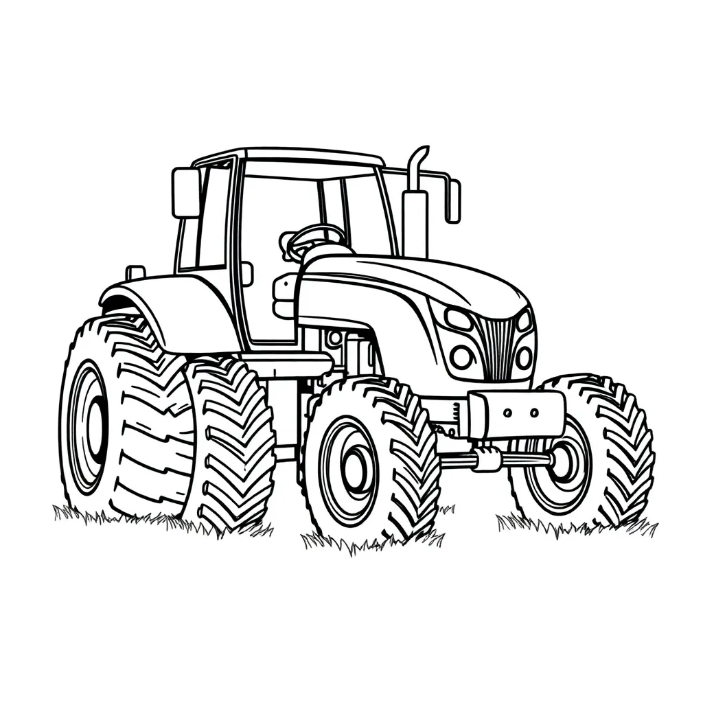Tractor coloring page