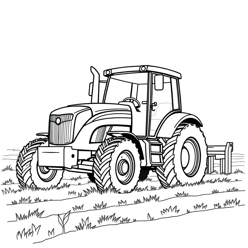 Tractor coloring page