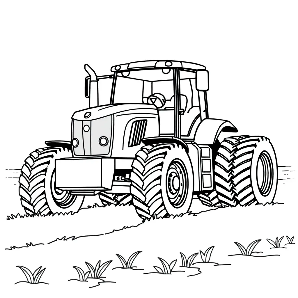 Tractor coloring page