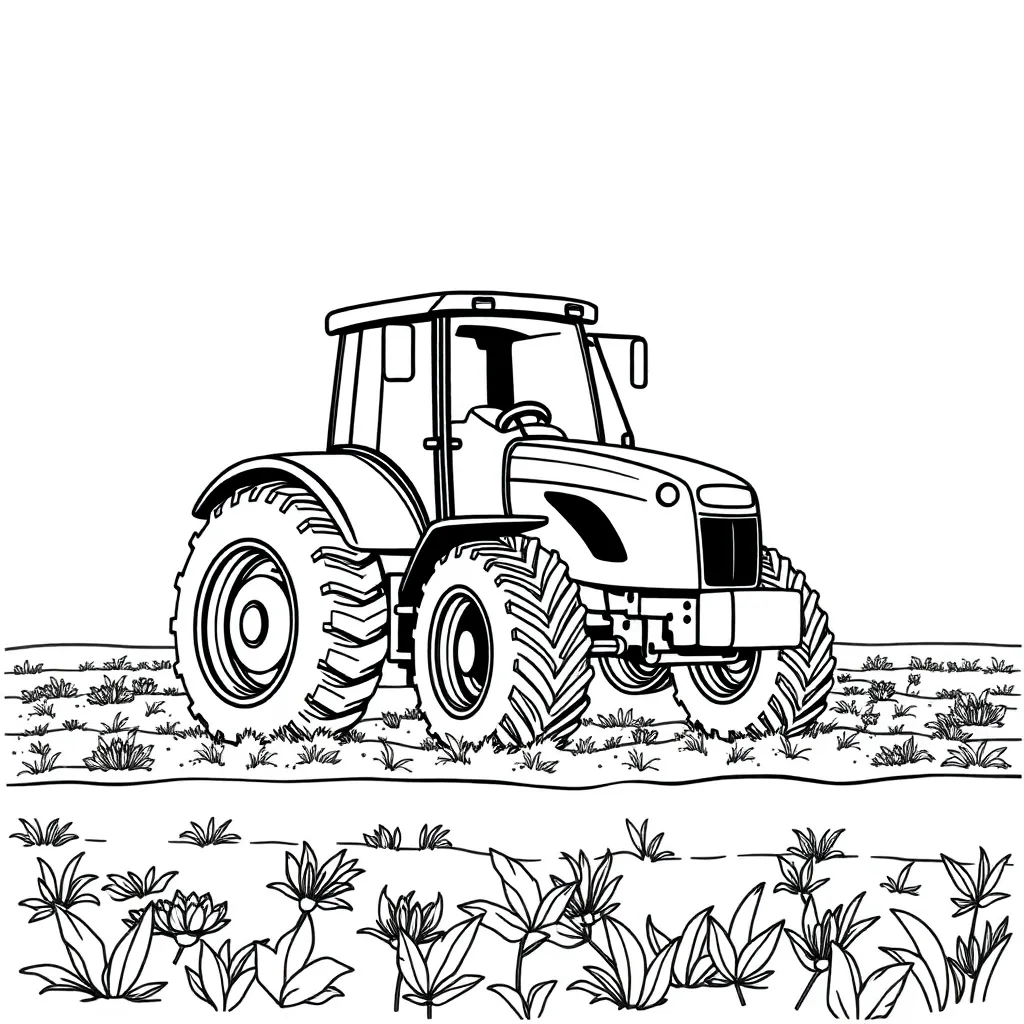 Tractor coloring page