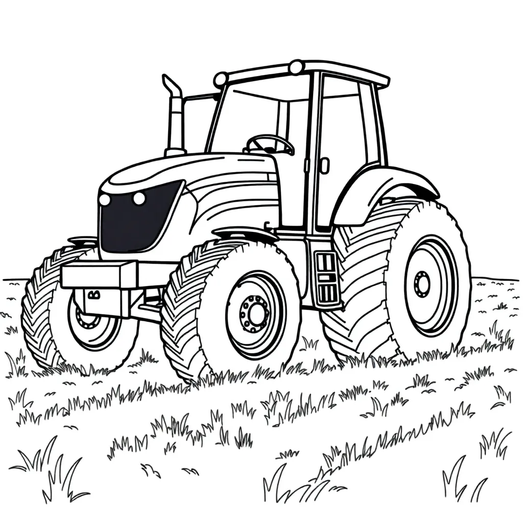 Tractor coloring page